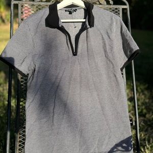 Men’s Express black and white polo